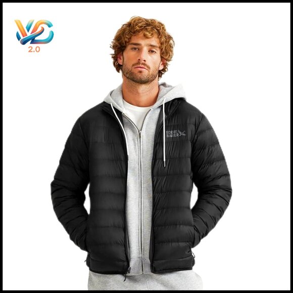 Men's Down Jacket Recycled Nylon Packable Water-Repellent 650-Fill